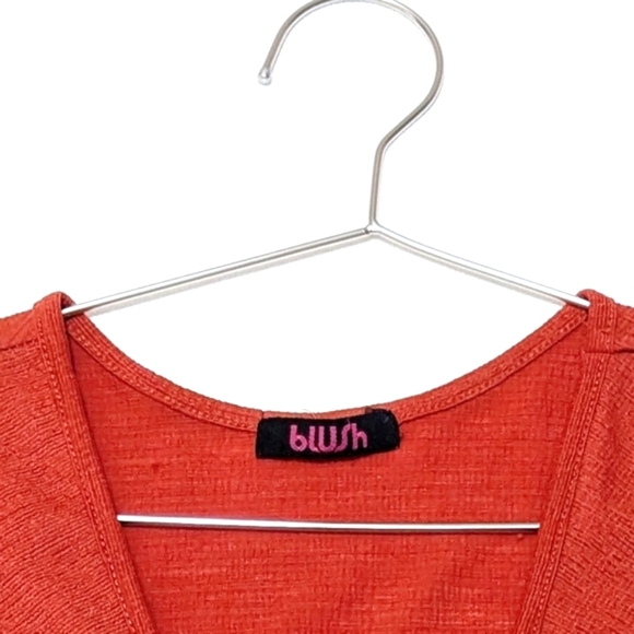 Vintage | blush | Tiered Ruffles | V Neck | Stretchy | Fall | Flowy | Boho - Picture 4 of 5